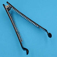 Шпилька для волосся банан 12,5х3 см чорний пластик імітація стразів