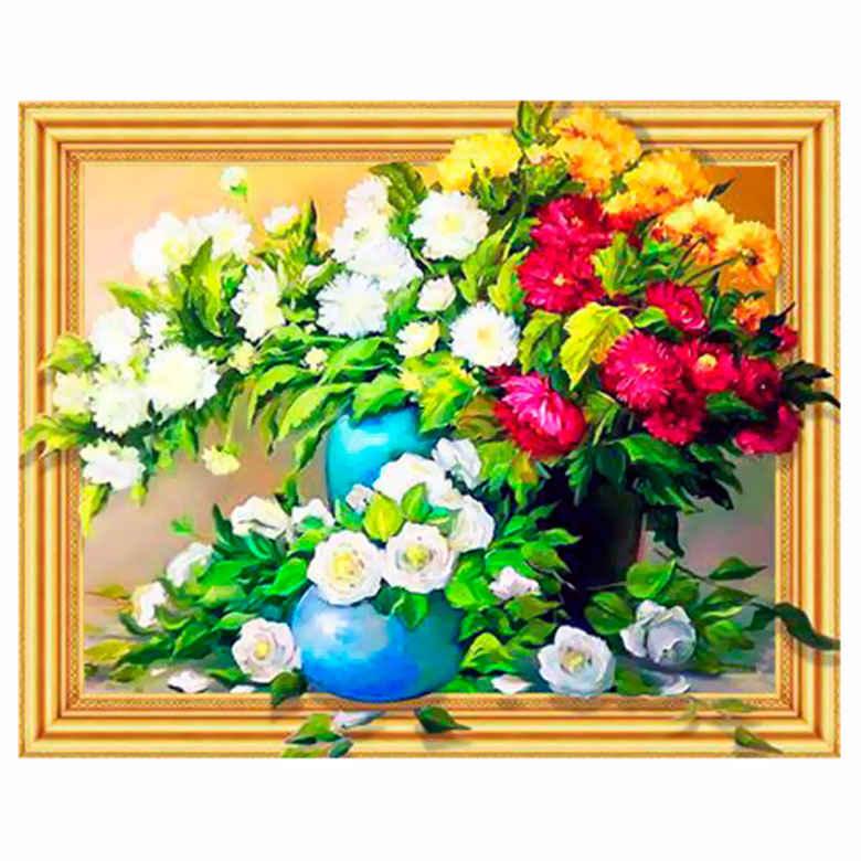 Алмазная мозаика по номерам на холсте с 3D эффектом 40*50см Josef Otten ELT0434 Три букета, фото 1