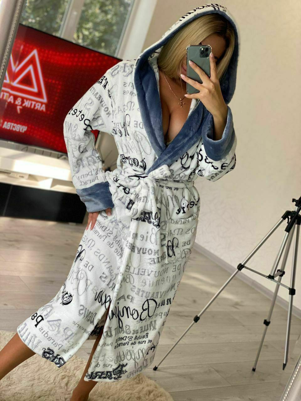 Гарний довгий махровий халат, фото 1