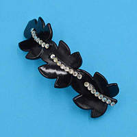 Шпилька для волосся автомат 10.5х3.3 см метал чорний пластик