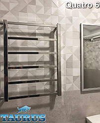 Стильна сушарка для рушників Quatro 6/500 з нержавіючої сталі. Квадратна сучасна форма труб