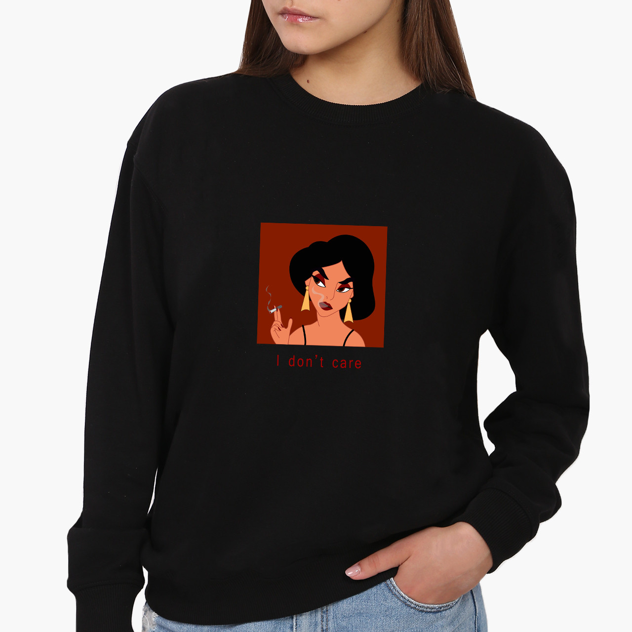 Світшот, реглан, кофта Жасмін, світшот з принтом Прикольні малюнки