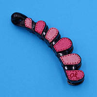 Шпилька для волосся банан чорний пластик кольорова тканина