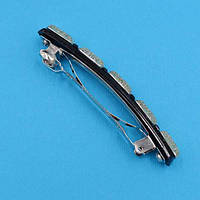 Шпилька для волосся чорний пластик золотисті стрази