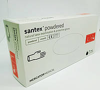 Перчатки латексные опудренные L (SANTEX POWDERED) 100шт