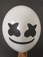 Латексна кулька з малюнком Marshmelloy принт чорним 12" 30см білий 002 Belbal ТМ "Star"