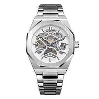 Чоловічі годинники Gusto Skeleton Silver-White