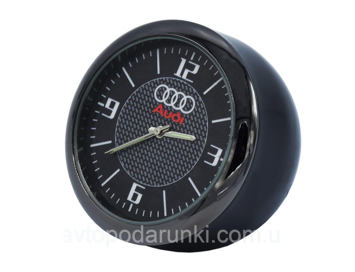 Часы в автомобиль, темный хром "Vihicle clock" с логотипом AUDI - фото 2 - id-p1264593699