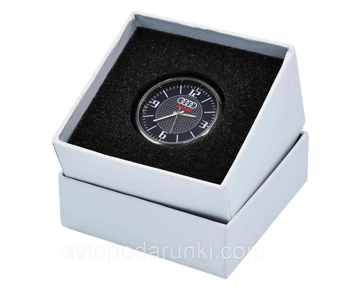 Часы в автомобиль, темный хром "Vihicle clock" с логотипом AUDI - фото 5 - id-p1264593699