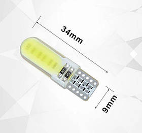 Світлодіодні LED лампочки HL35 з цоколем T10 (W5W, 9V-12V, БІЛІ), безцокольні лід лампи в габарити / 2шт