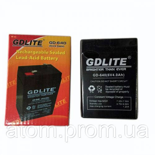 Аккумулятор батарея GDLITE 6V 4.0Ah - фото 3 - id-p178806371