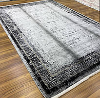 Модний сучасний чорно-білий килим із шовку в стилі версаче