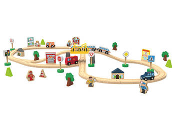 🚗 Дерев'яна залізниця Playtive City 57 ел. Німеччина