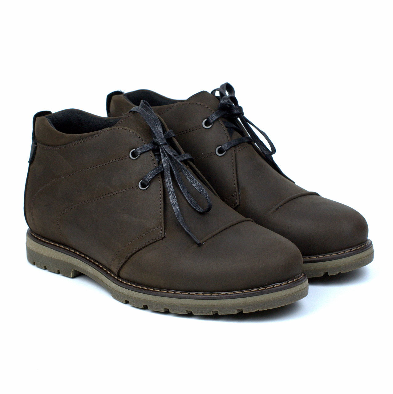 Черевики чоловічі зимові шкіряні коричневі дезерти взуття на хутрі Rosso Avangard Winterking Brown, фото 1