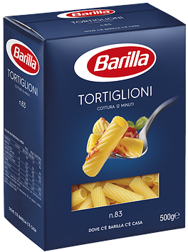 Макароні BARILLA 83 TORTIGLIONI труби, 500 г, 12 шт./яск