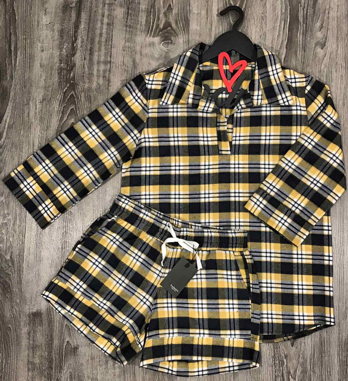 Стильні костюми для дому карта, піжама сорочка + шорти.