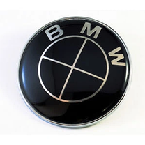 Комплект емблем БМВ (BMW) 2х82 мм Чорно-чорна для E53 E60 E46 E36 E34 E90 E70 на капот та багажник - комплект 2 штуки, фото 6
