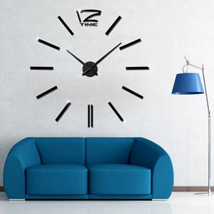 3D годинник Timelike™ 100 см настінний великий Палички-B в офіс чорний