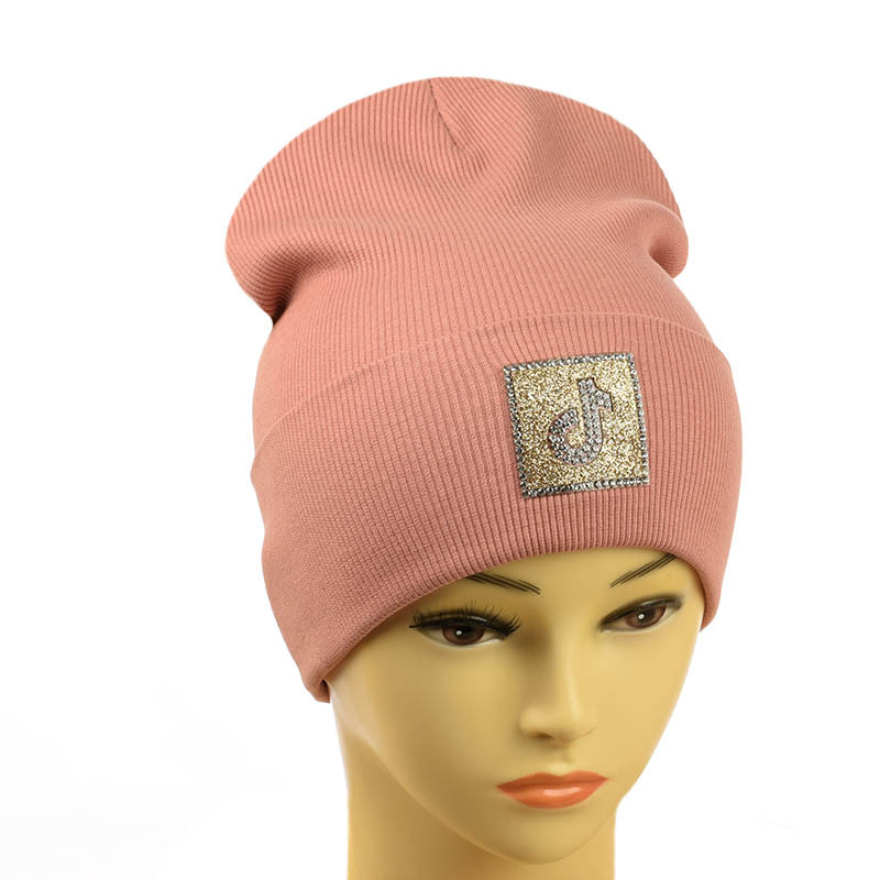 Молодіжна шапка "Tik-Tok" темна пудра