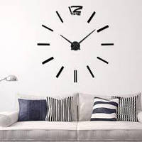 Часы настенные 3D 100 см Палочки черные часы наклейки в офис знатного диаметра 3Д эффект [Пластик]
