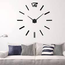 Годинники настінні 3D 100 см Палички чорні годинник наклейки в офіс знатного діаметра 3Д ефект [Пластик]