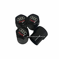 Ковпачки на ніпель, золотник з логотипом Audi, колір чорний