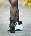 Черевики чоботи жіночі зимові шкіряні чорні на повну широку ногу великого розміру 40 41 42 43 44(код:М-5306-7М), фото 7