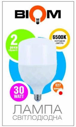 Високопотужна світлодіодна лампа BIOM 40W E27 6500К холодний білий, фото 4