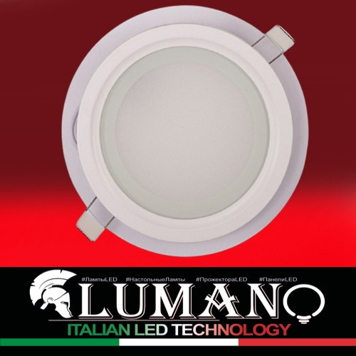 Світлод. LED-панель вбуд.зі скляним декором LU-RG 12W коло 4200К IP20 (10/ящ) TM LUMANO (12 міс.гар)
