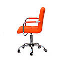 Крісло Augusto Arm CH - Office з підлокітниками, помаранчевий екокожа хромованою хрестовиною c колесами, фото 2