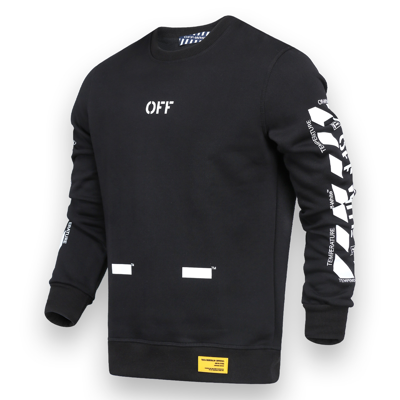 Світшот осінь-зима чоловічий чорний OFF-WHITE №5 рис на рукавах BLK L(Р) 19-529-003-003