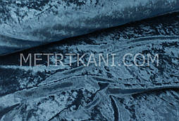 "Оксамит Мармуровий" колір морська хвиля , ширина 150 см № Б-015