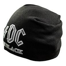 Шапка-біні AC/DC Back In Black в'язана з принтом, фото 3