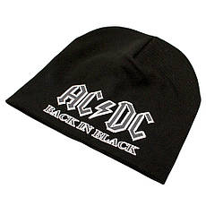 Шапка-біні AC/DC Back In Black в'язана з принтом, фото 4