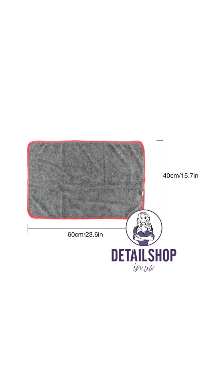 SGCB Edge Wax Towel - мікрофібра з оверлком одностороння 40*60 сіра