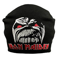 Шапка-біні IRON MAIDEN в'язана з принтом, фото 2