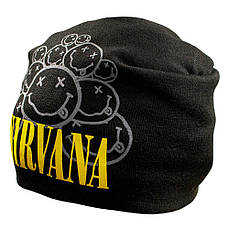 Шапка-біні NIRVANA 1 бульбашки в'язана з принтом