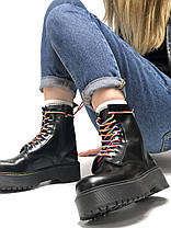 Жіночі черевики Dr.Dr Martens.Martens JADON Rainbow чорні шкіра, демисезон ТОП Репліка ААА класу., фото 2