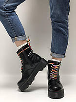 Жіночі черевики Dr.Dr Martens.Martens JADON Rainbow чорні шкіра, демисезон ТОП Репліка ААА класу., фото 3