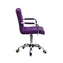 Крісло Augusto Arm CH Office з підлокітниками, пурпуровий оксамит хромованою хрестовиною c колесами, фото 4