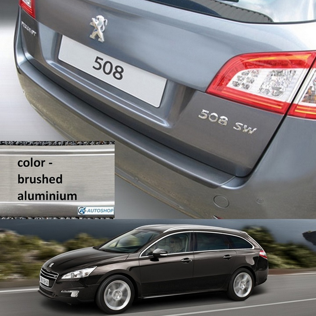 Пластикова захисна накладка на задній бампер для Peugeot 508 SW 2010-2018