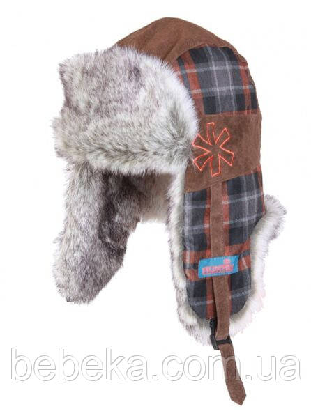 Шапка-вушанка підліткова Norfin USHANKA JUNIOR (штучне хутро / в клітинку) р. M (308712-M)