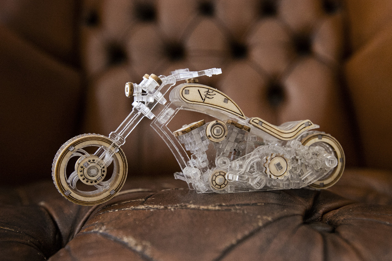 3D-пазл Механічний "Chopper-V1" дерев'яний конструктор
