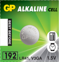 Батарейка GP AG3 (192-U10, LR41), 1.5V, Alkaline, блістер (ціна за 1 батарейку)