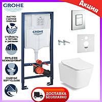 Унітаз підвісний Volle Libra 13-41-160 Rimless сидінням slow-closing + інсталяція Grohe Rapid SL 38772001