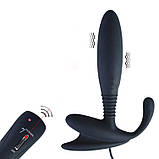 Анальний вібратор силіконовий, корок, втулка, вібромастери простати з пультом, інтимні іграшки лаг, фото 2