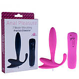 Анальний вібратор силіконовий, корок, втулка, вібромастери простати з пультом, інтимні іграшки лаг, фото 4