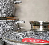 Набір каструль казанів із гранітним антипригарним покриттям Edenberg EB-8040 Набір кухонного посуду 14 предметів, фото 5