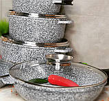 Набір каструль казанів із гранітним антипригарним покриттям Edenberg EB-8040 Набір кухонного посуду 14 предметів, фото 3