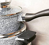 Набір каструль казанів із гранітним антипригарним покриттям Edenberg EB-8040 Набір кухонного посуду 14 предметів, фото 4
